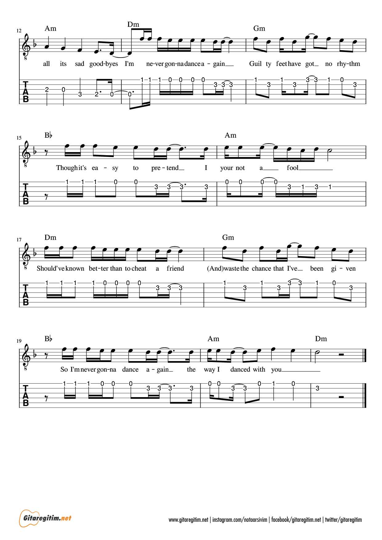 Careless whisper chords