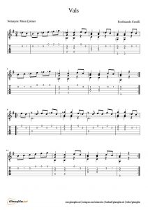 Carulli - Vals - Klasik Gitar Nota ve Tab